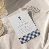 Navy Gingham | Lobbake-Engagement-Partei Einladung