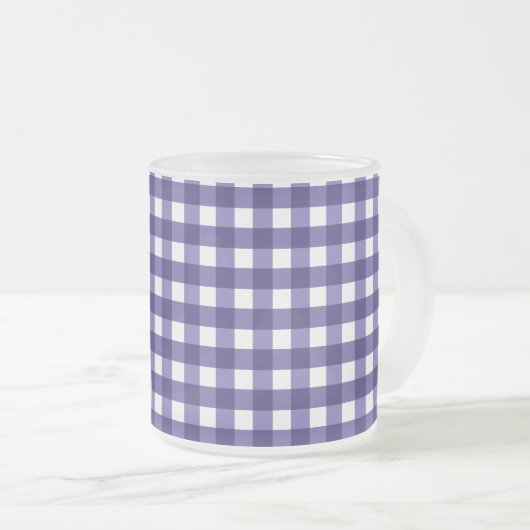 Navy Gingham Mattglastasse (VorderseiteRechts)