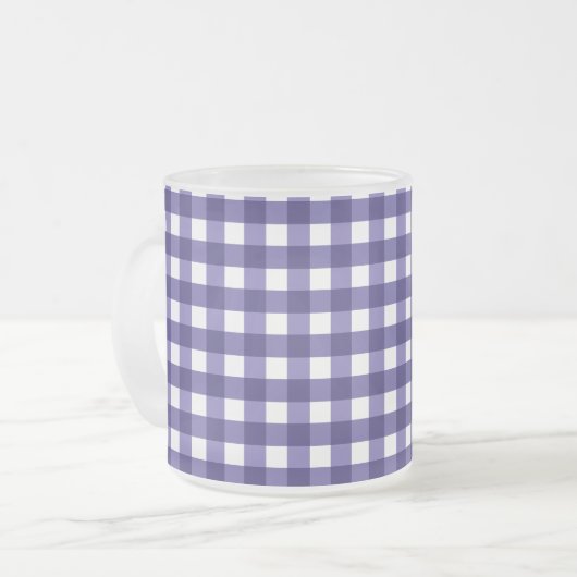 Navy Gingham Mattglastasse (Vorderseite Links)