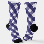 Navy Gingham Mit Monogramm Pattern Socks Socken (Gewinkelt)