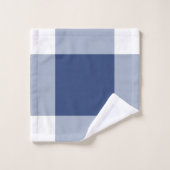 Navy Gingham Pattern Badhandtuch Set (Waschlappen)