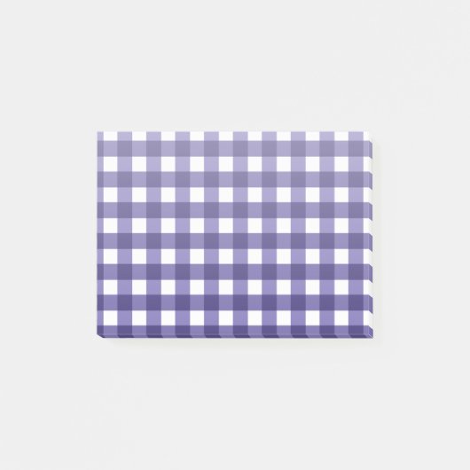 Navy Gingham Post-it Klebezettel (Vorderseite)