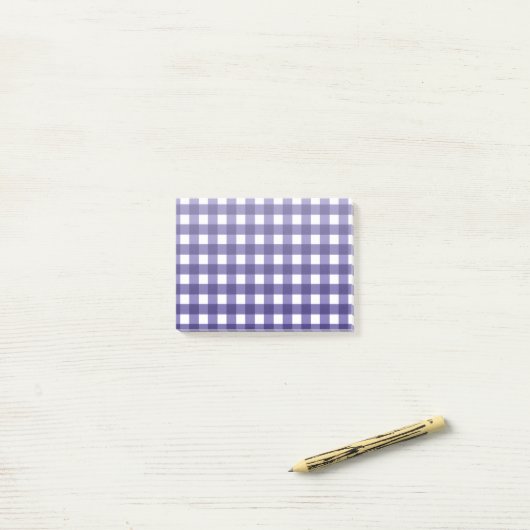Navy Gingham Post-it Klebezettel (Auf Schreibtisch)