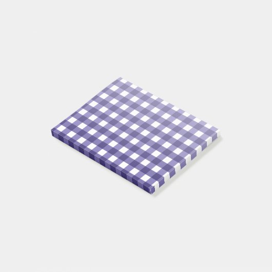 Navy Gingham Post-it Klebezettel (angewinkelt)