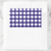 Navy Gingham Rechteckiger Aufkleber (Tasche)