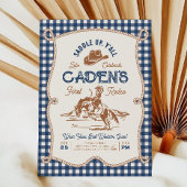 Navy Gingham Rope Rodeo Invitation Einladung