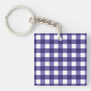 Navy Gingham Schlüsselanhänger