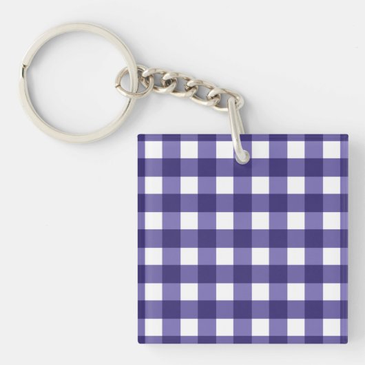 Navy Gingham Schlüsselanhänger (Vorderseite)