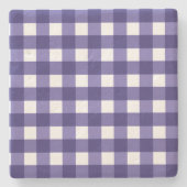 Navy Gingham Steinuntersetzer (Vorderseite)