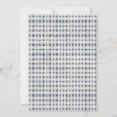 Navy Gingham Weihnachtsmann Weihnachten Einladung (Rückseite)