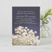 Navy Gipskraut Elegante Probe Abendessen Einladung (Stehend Vorderseite)