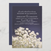 Navy Gipskraut Elegante Probe Abendessen Einladung (Vorne/Hinten)