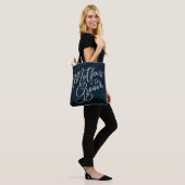 Navy Glanz Dunkelblau Monogramm Mutter der Braut Tasche (Am Model)
