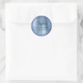 Navy Glitter Hellblau Folie 50 & Fabulous Runder Aufkleber (Tasche)