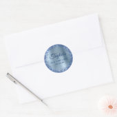 Navy Glitter Hellblau Folie 50 & Fabulous Runder Aufkleber (Umschlag)