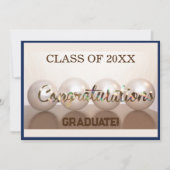 Navy Glückwunsch Graduate Abschluss Balloon Einladung (Vorderseite)