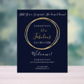 Navy Gold 50. Überraschung Geburtstag Willkommen Acrylschild (Neutral)