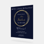 Navy Gold 50. Überraschung Geburtstag Willkommen Acrylschild (Winkel)