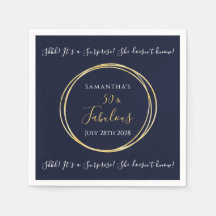 Navy Gold 50. Überraschung Geburtstagsparty