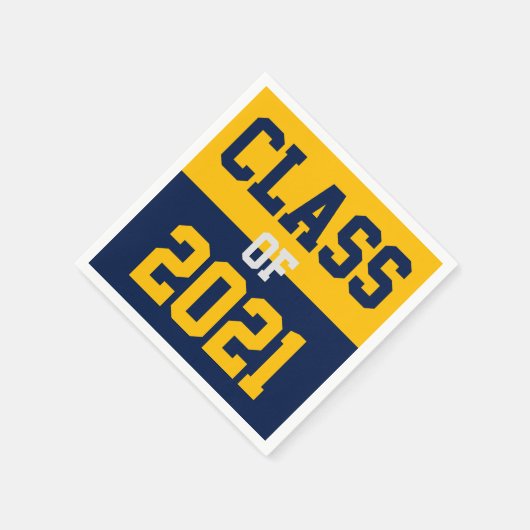 Navy & Gold Abschluss Class 2024 Serviette (Ecke)