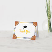 Navy & Gold Abschluss Dankeskarte (Vorderseite)