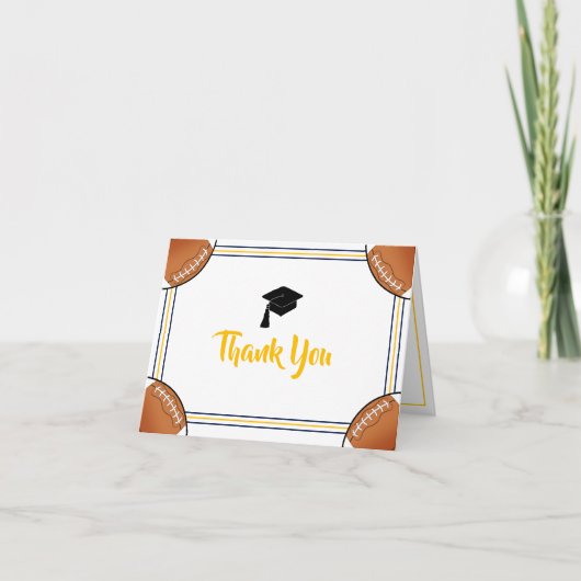 Navy & Gold Abschluss Dankeskarte (Vorderseite)