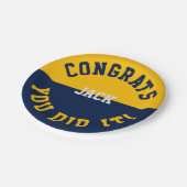 Navy & Gold Abschluss Glückwunsch - Sie haben es g Pappteller (Schrägansicht)