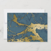 NAVY GOLD ABSTRAKT MARBLE SAVE THE DATE (Rückseite)