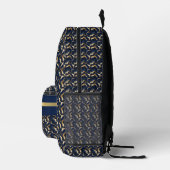 Navy & Gold Abstrakter Personalisierter Rucksack (Rechts)