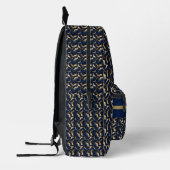 Navy & Gold Abstrakter Personalisierter Rucksack (Links)