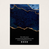 Navy & Gold Agate Geode Earring Display Card (Rückseite)