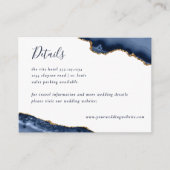 Navy Gold Agate Geode Marble Wedding Begleitkarte (Vorderseite)