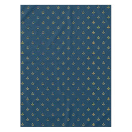Navy Gold Anchor Muster Tischdecke