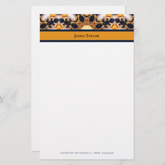 Navy & Gold Ant Cathedral | Personal Stationery Briefpapier (Vorne/Hinten)
