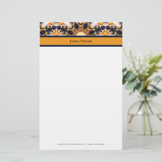 Navy & Gold Ant Cathedral | Personal Stationery Briefpapier (Stehend Vorderseite)