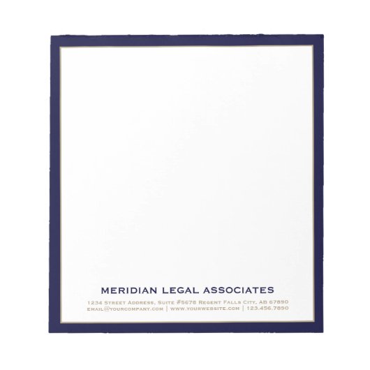 Navy Gold Anwalt Notepad Notizblock (Vorderseite)