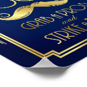 Navy Gold Art Deco FOTO BOOTH Signature Print Poster (Ecke)