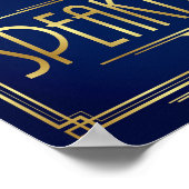 Navy Gold Art Deco SPEAKEASY signieren Print Poster (Ecke)