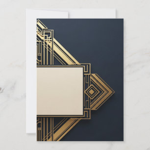 Navy & Gold Art-Deko Einladung