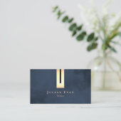 Navy Gold Artistic Luxury Elegante Business Card Visitenkarte (Stehend Vorderseite)