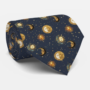 Navy Gold Astrologie-Symbole Kosmisch Krawatte