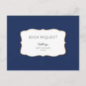 Navy Gold Baby Showkarte Einladungspostkarte (Rückseite)