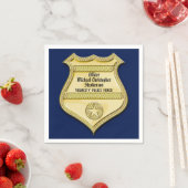 Navy Gold Badge Police Graduation/Retirement Party Serviette (Beispiel)