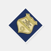 Navy Gold Badge Police Graduation/Retirement Party Serviette (Ecke)