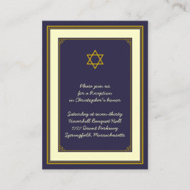Navy & Gold Bar Mitzvah Empfang Card Begleitkarte