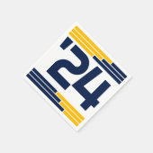 Navy & Gold Bars Class of '24 Grad Party Serviette (Ecke)