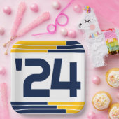 Navy & Gold Bars Class of '24 Graduate Pappteller (Party)