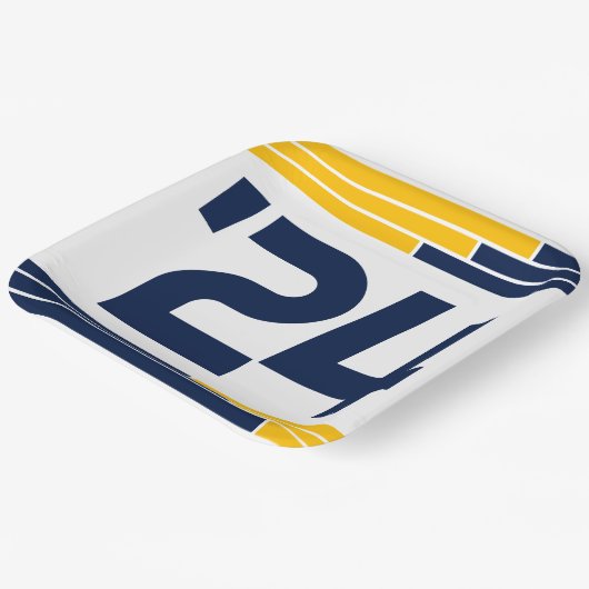 Navy & Gold Bars Class of '24 Graduate Pappteller (Gewinkelt)