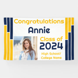 Navy & Gold Bars Ein Foto Abschluss Banner