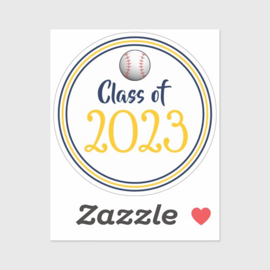Navy & Gold Baseball Class Year Abschluss Aufkleber (Blatt)